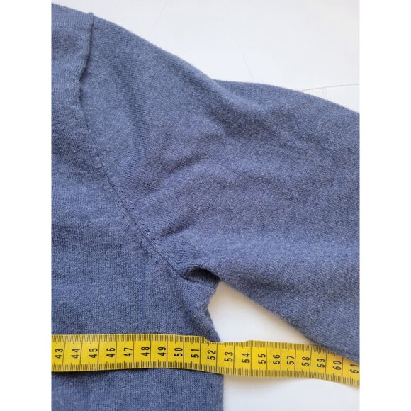 J Crew Blue Cashmere Crew Neck Long Sleeve Sweater Size L Preppy Office Wear - Picture 7 of 9